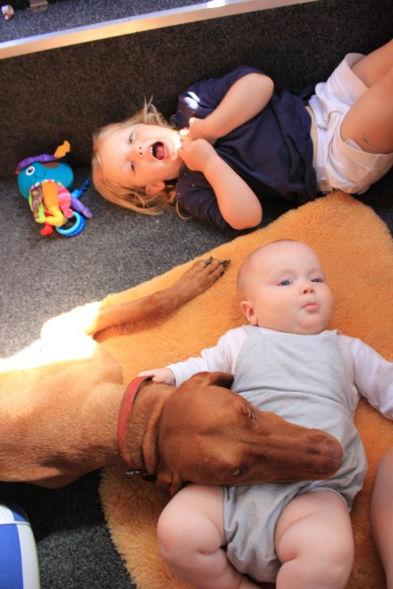 The crew hanging out