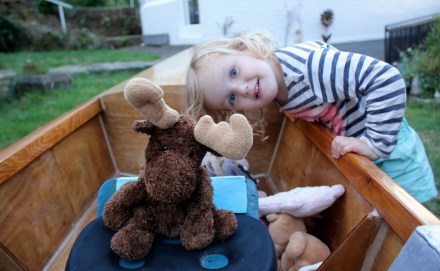 Moosey at the helm