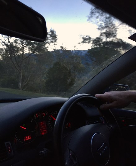 Driving to the mountain